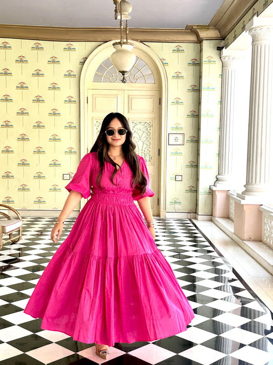 Rose Radiance Cotton Dress